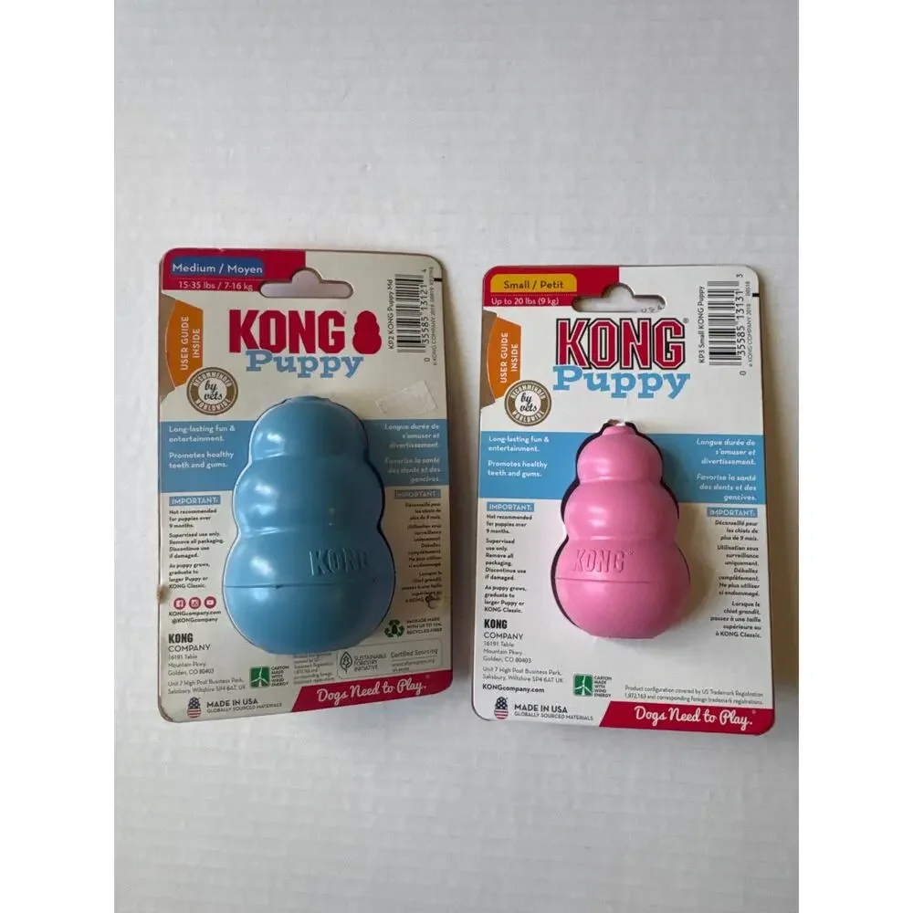 NWT Kong puppy 2 pack blue pink small & medium & 2 outfits medium
